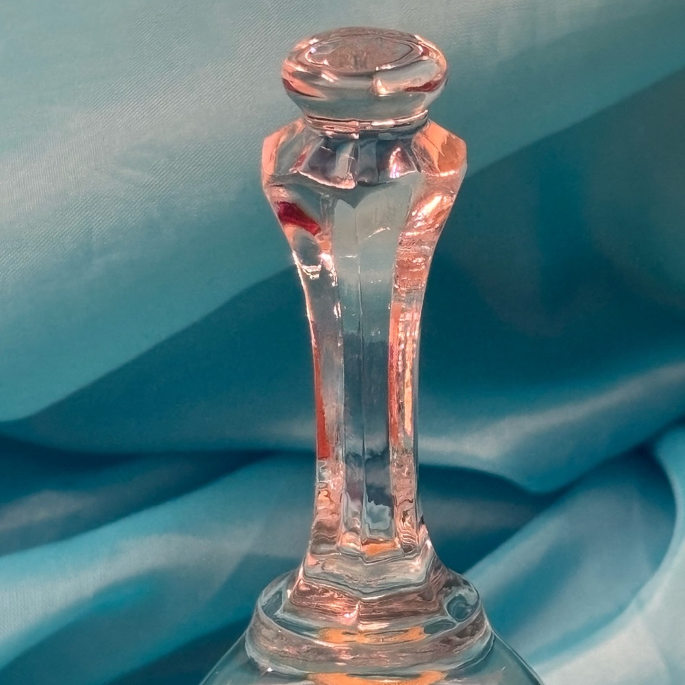 Vintage Avon 24% Full Lead Crystal Dinner Bell with Hummingbird and Flowers - Picture 9 of 13